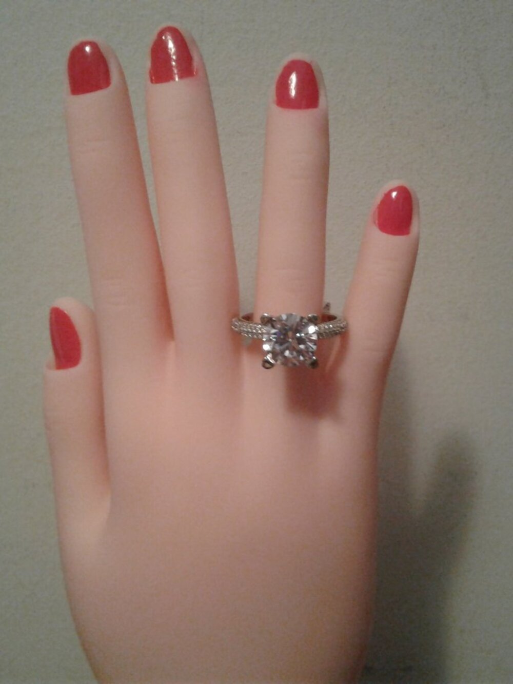 BJL696 NWT Bella Luce Rhodium Solitaire w/Accents Ring 7.82ctw. Size 10